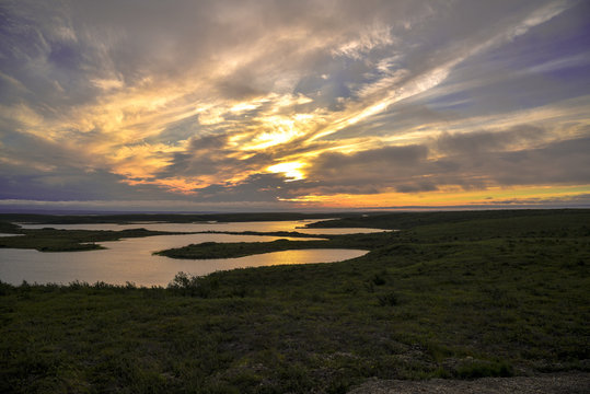 Sunset in the Arctic, Inuvik, Canada