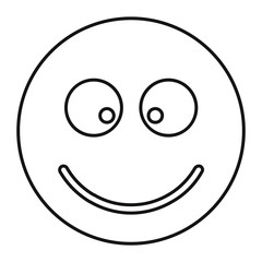 Smiling face icon in outline style vector illustration for design and web isolated