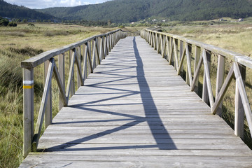 Walkway at Beach, Laxe, Fisterra; Costa de la Muerte; Galicia