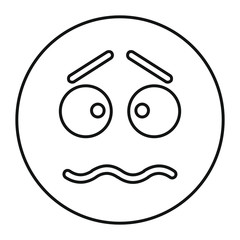 Afraid face icon in outline style vector illustration for design and web isolated