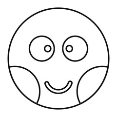 Embarrassed face icon in outline style vector illustration for design and web