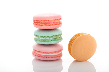 macaroons pastel on isolated white background