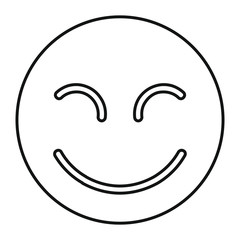 Smiling face icon in outline style vector illustration for design and web isolated
