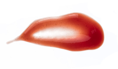 Ketchup or tomato sauce on white background