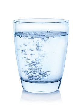 water glass isolated on white background with clipping path