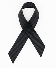 Black awareness ribbon on white