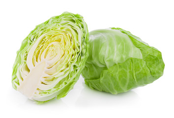 pointed cabbage isolated on white background