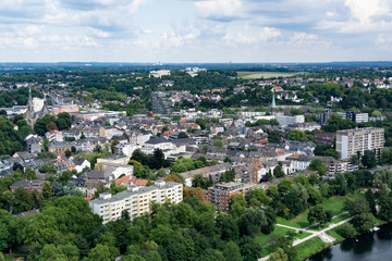Fototapeta na wymiar Luftbild Kleinstadt Essen Steele an der Ruhr