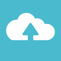 simple upload to cloud vector icon