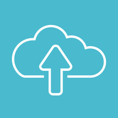 simple upload to cloud vector icon