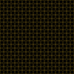 Abstract geometric pattern with lines and overlapping squares. Seamless vector background in black and gold color. Texture. Vector.