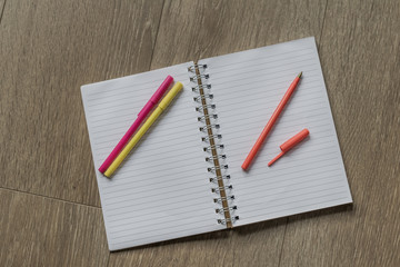 Pen and paper writing notebook, business working