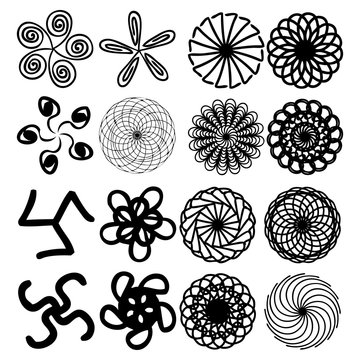 Sacred geometry signs set. Set of alchemy religion, philosophy spirituality  symbols and elements. Hipster symbols and elements geometric shapes flower of life linear contour. Vector.