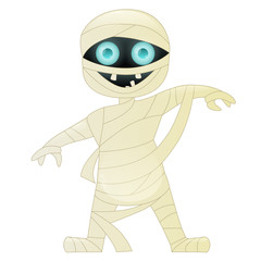 Mummy cute cartoon character isolated on white background. Vector illustration