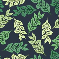 Seamless floral pattern with leaves