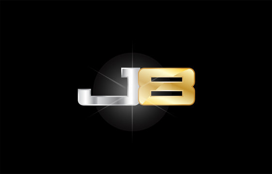 J8 J 8 silver gold letter number logo icon design
