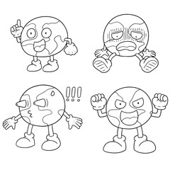 vector set of cartoon earth