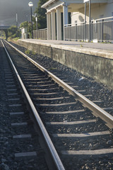 Fototapeta premium Railway Train Station Platform
