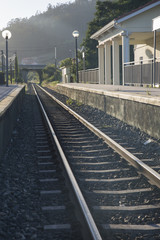 Naklejka premium Railway Train Station Platform