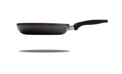 Frying pan with shadow isolated on white background