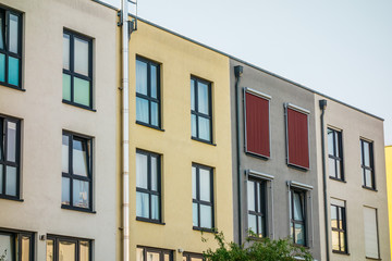 Fototapeta na wymiar detailed view of modern architectured row houses