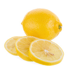 yellow lemon isolated on over white background