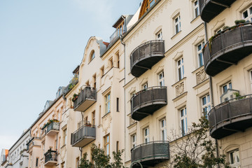 Fototapeta na wymiar luxury houses at germany with curved balcony