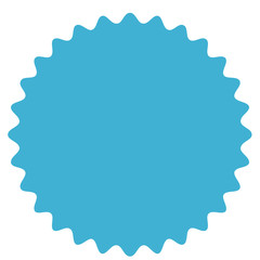 Vector starburst, sunburst badge. Blue color. Simple flat style. Vintage label, sticker.