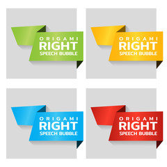 Origami paper banners for side tag. Price tag template for catalog. Color stickers for shop. Vector