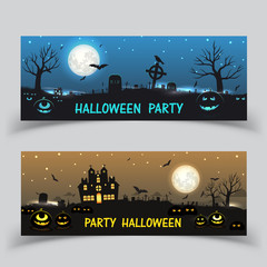 Happy Halloween banner. set background vector illustration,Set of vector design elements.