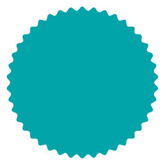 Vector starburst, sunburst badge. Blue color. Simple flat style. Vintage label, sticker. 