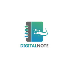 Digital Notebook Logo Template Design