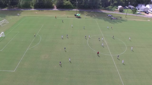 Aerial View of Soccer Game