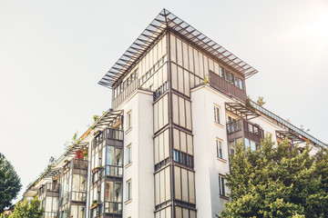 very modern and luxury apartment corner building