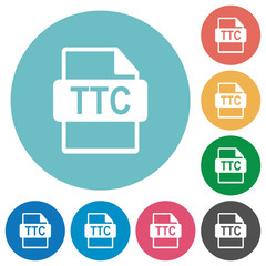 TTC file format flat round icons