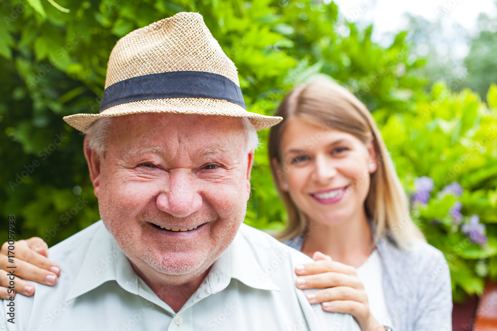 Wall mural elderly care outdoor