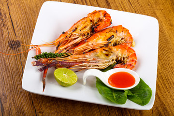 Grilled waterprawn