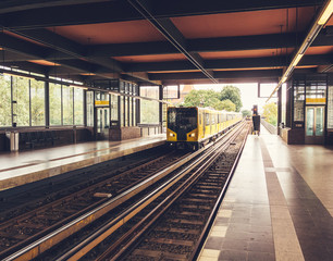 train coming inside of train station