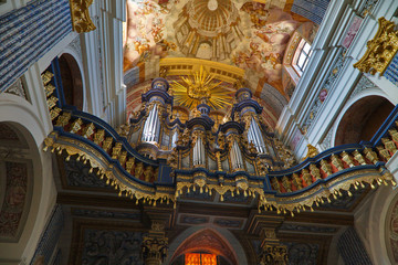 Swieta Lipka,Poland-JUNE 25,2008:Church baroque organs of Our Dear Lady Church