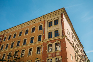 Fototapeta na wymiar historical brick apartment building
