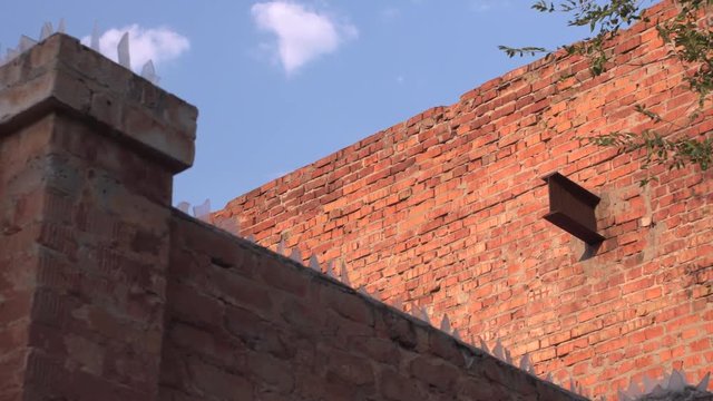 protected area with bick wall