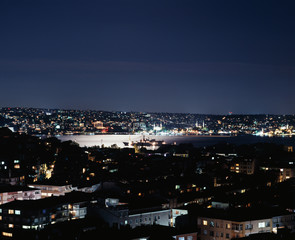 Fototapeta na wymiar A beautiful night view of Istanbul