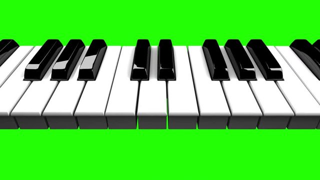 Piano Keyboard On Green Chroma Key.
Loop able 3DCG render Animation.