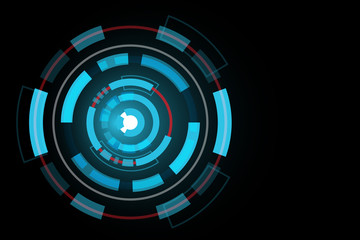 abstract future technology concept background with radar,graph icon.vector and illustration