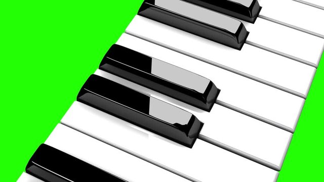Piano Keyboard On Green Chroma Key.
Loop able 3DCG render Animation.