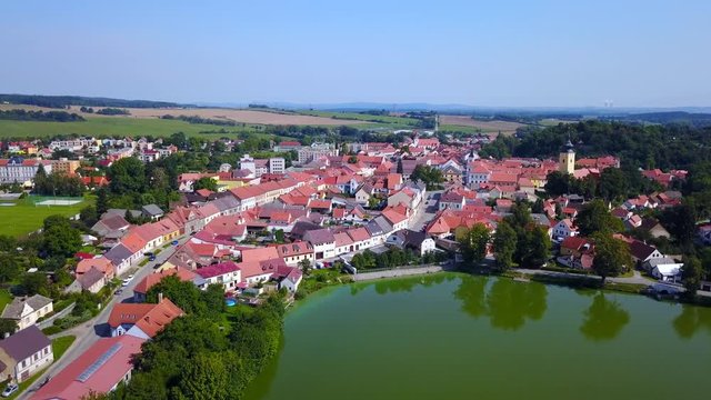 Aerial view of a Small Czech countryside village