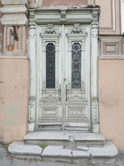 old vintage white door 