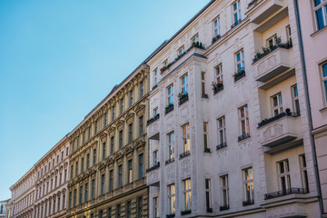 Fototapeta na wymiar residential houses in berlin with clean sky