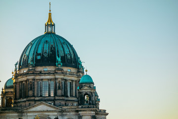 berlin cathedral in detailed view in the evening