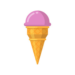 Pink ice cream flat icon